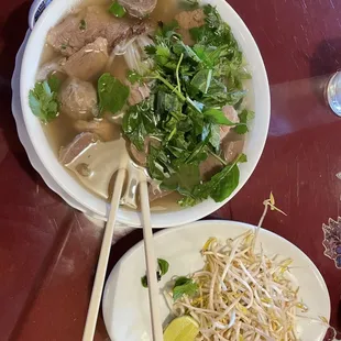 Pho with everything and extra meatballs