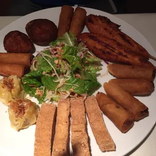 Large appetizer platter.  They were out of one of the items, so they decided to add more tofu (we aren't tofu fans, so we lost.)