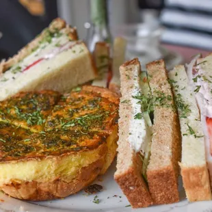 a plate of sandwiches