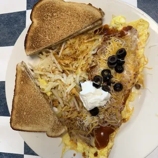 Enchilada omelette. Mouthwatering