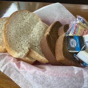 Super delicious fresh made bread with real butter!