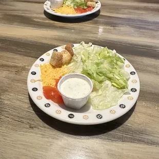 Salad with ranch dressing