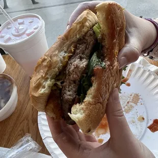 Western Wagon Wheel Burger. Super good!! (menu lists ingredients)