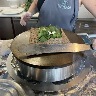 Making a La Bergère Galette (look at all that Spinach) . . .