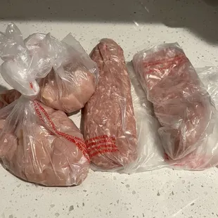 chicken wrapped in plastic
