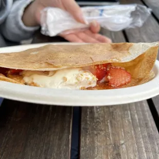 Strawberry cheesecake crepe