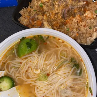 Chicken Pho (bomb) &amp; Viet House Fried Rice