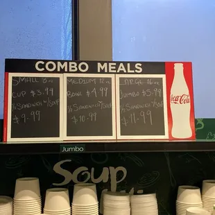 Soup menu