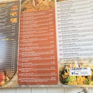 menu
