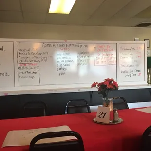Menu board with daily specials