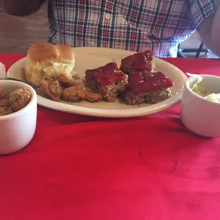 Meatloaf with okra &amp; cabbage