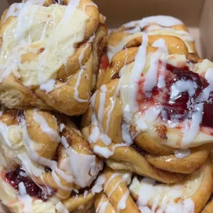 cheese and cherry/cheese danishes