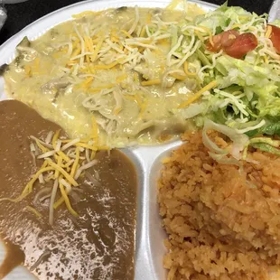 Green chile chicken enchiladas....Monday's special!