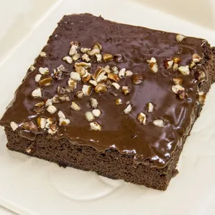 a piece of chocolate cake on a plate