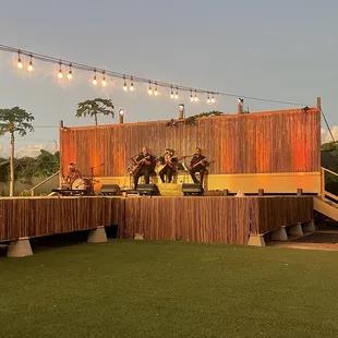 a band playing on stage