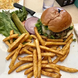 burger and fries