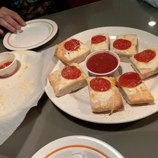 Pepperoni cheese bread and breadsticks