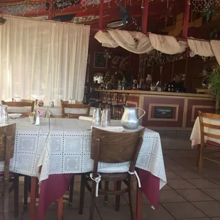 Dinning area with bar in background.  2:00 pm