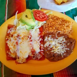 Cheese enchilada platter
