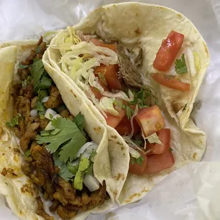 Taco Al carbon  and carnitas