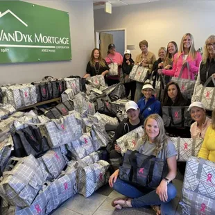 Volunteering with Connie's chemo care bags.