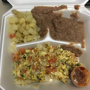 Huevos a la Mexicana plate $4