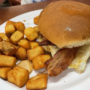 Bacon and egg sandwich