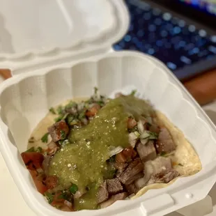 Lengua (beef tongue) Taco