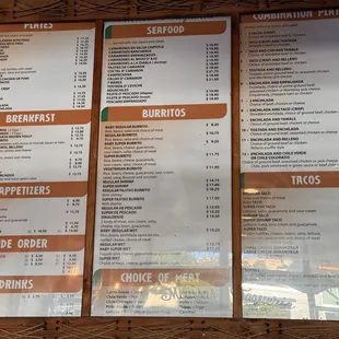 Updated menu as of June 2024