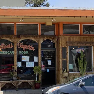 the front of the restaurant