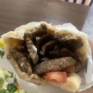 Gyros Pita Wrap - very high ratio of meat to veggies