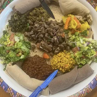 a plate of ethiopian food