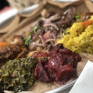 Veggie combo and tibs