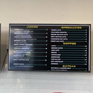 menu