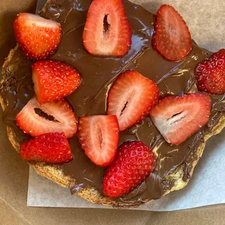 Nutella Toast with Fresh Strawberries