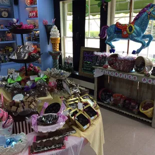 View of the center table.