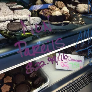 Fresh made chocolates.