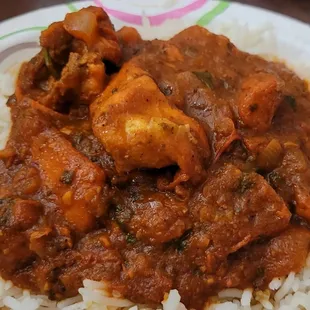 Chicken Vindaloo over Basmati Rice