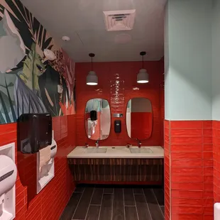 This is a view of the sink area in the men&apos;s restroom.  Photo taken October 1, 2022.