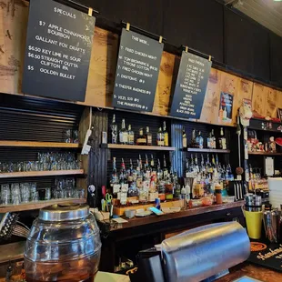the bar and menus