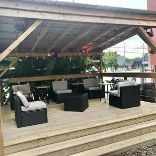 Stage used for seating until live music returns
