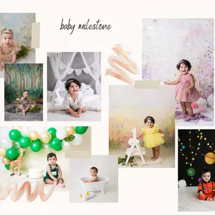 Baby Milestone Sessions at 6 months, 9 Months and One Year