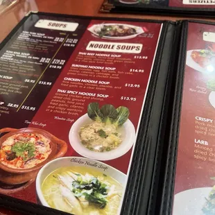 ramen and noodles, menu