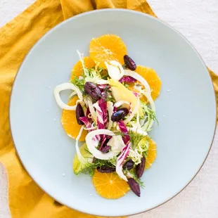 Sicilian Citrus Salad with kalamatas, fennel and chicories