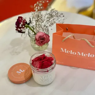 Red Dragonfruit Coconut Pudding