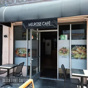 the entrance to the restaurant