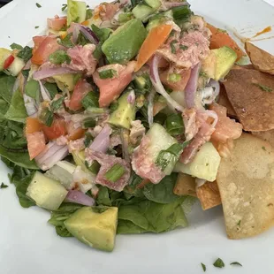 Ceviche Tuna salad. Really good. Will come back. Thanks again!!!