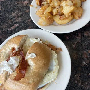 Bacon egg and cheese homefries