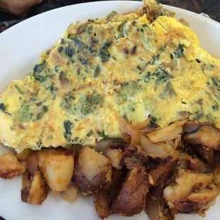 Veggie omelette w/home fries