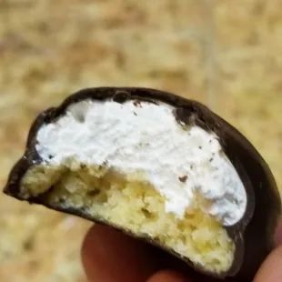 Dark chocolate covered marshmallow cookies with homemade marshmallow